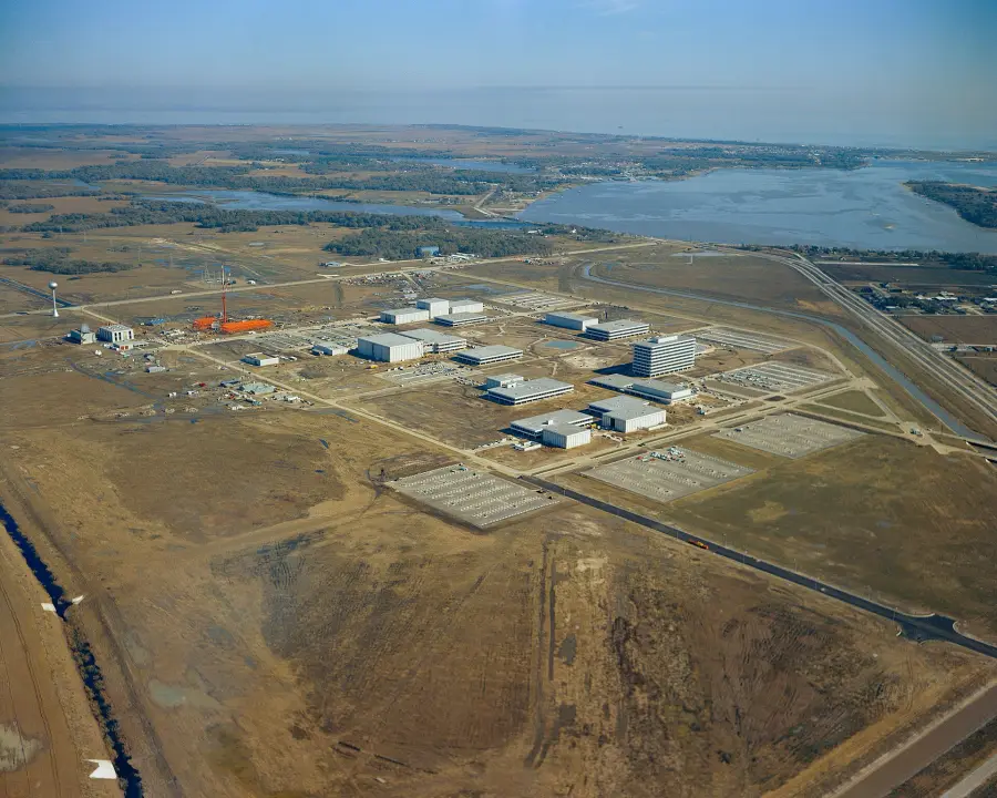 A large master-planned site from high above.
